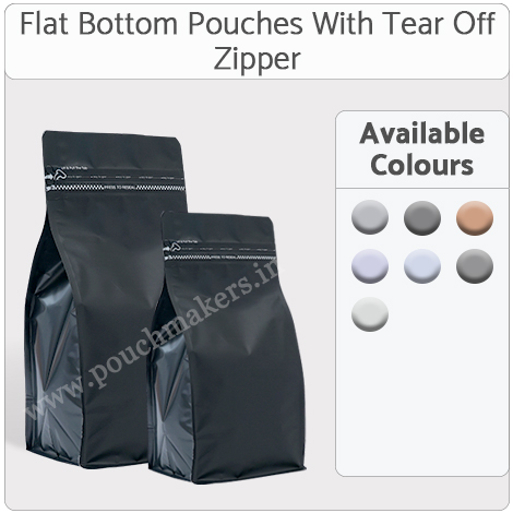 Flat Bottom Pouch With Tear Off Zipper Flat Bottom Pouch With Tear Off Zipper