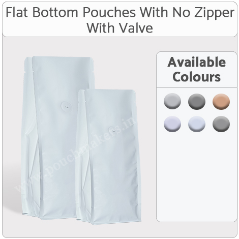 Flat Bottom Pouches No Zipper With Valve Flat Bottom Pouches No Zipper With Valve