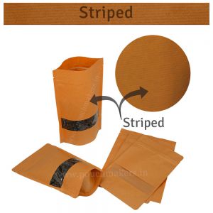 brown striped paper pouches