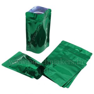shiny green pouch