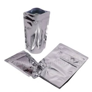 shiny silver pouches