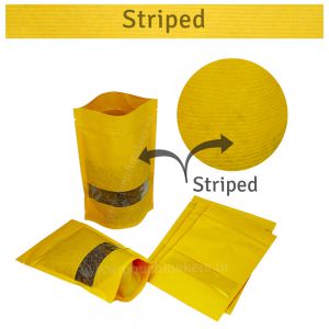 yellow striped paper pouches